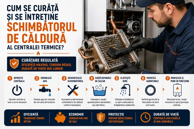 Cum se curăță și se întreține schimbatorul de căldură al centralei termice?