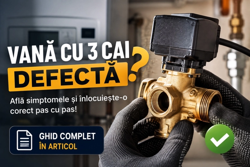 Vană cu 3 căi defectă la centrala termică: simptome, cauze și diagnostic